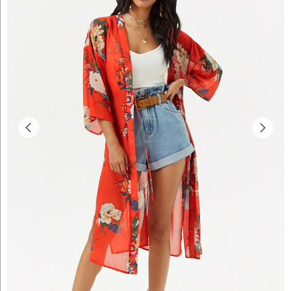 Red floral kimono. Brand new!